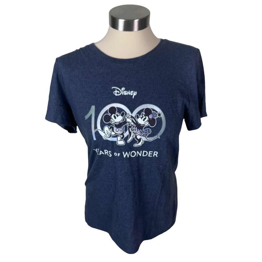 Disney 100 Years of Wonder Womens Blue T-Shirt Medium